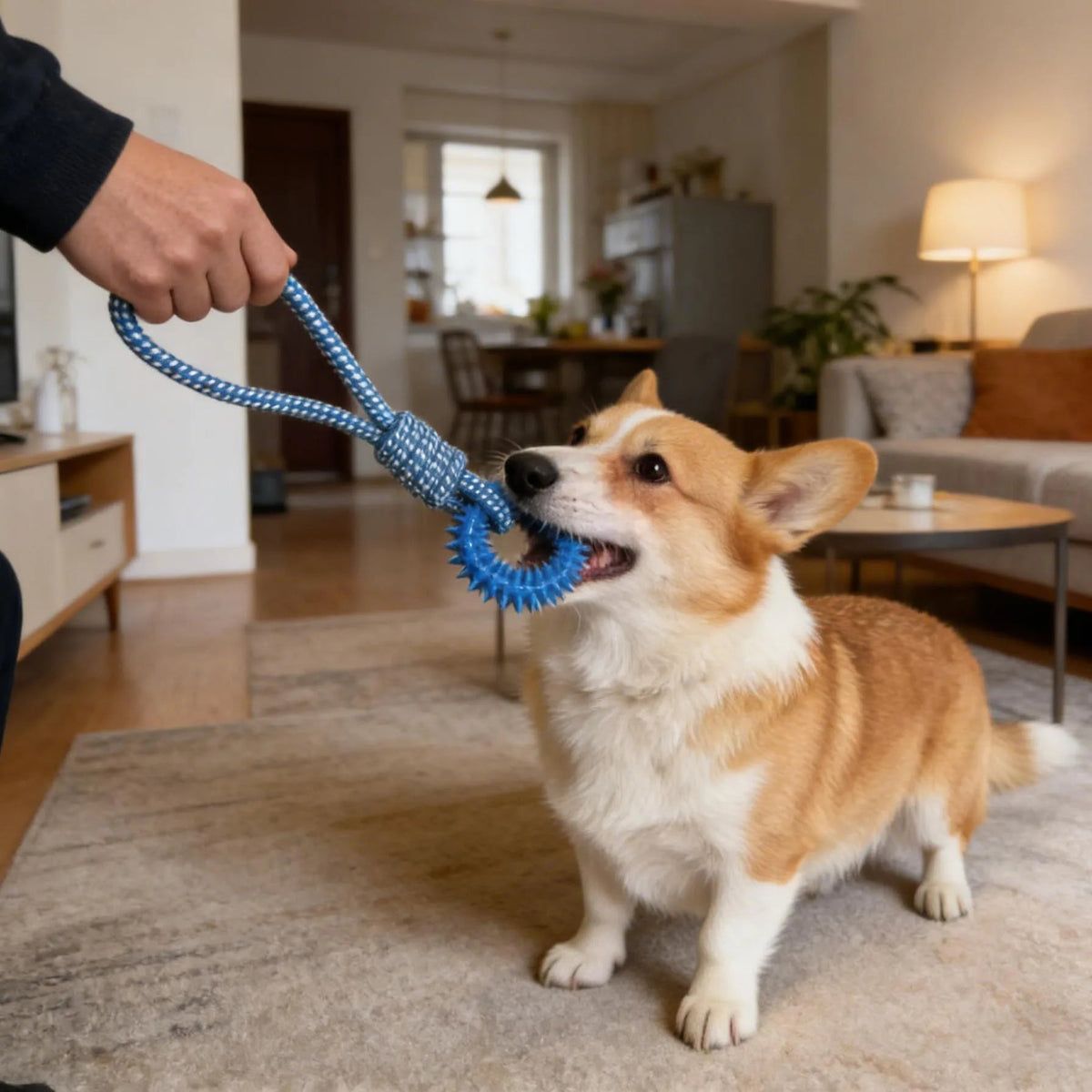 Jouet corde pour chien – Anneau à picots et corde Mixly 